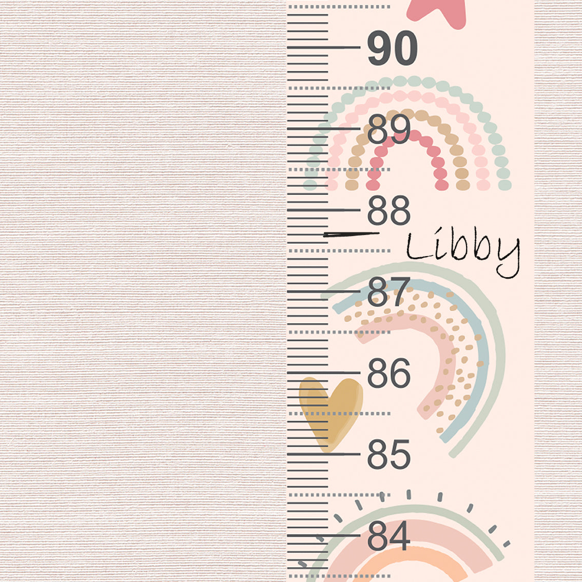 Rainbow design - Door frame height chart