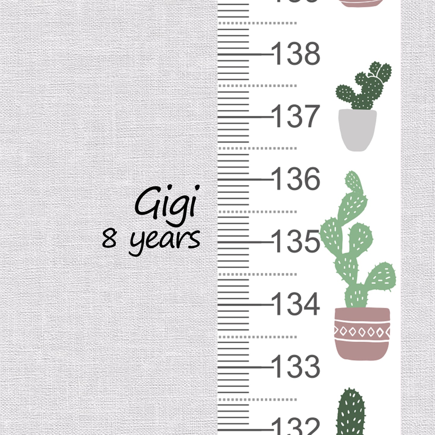 Cactus design - Door frame height chart