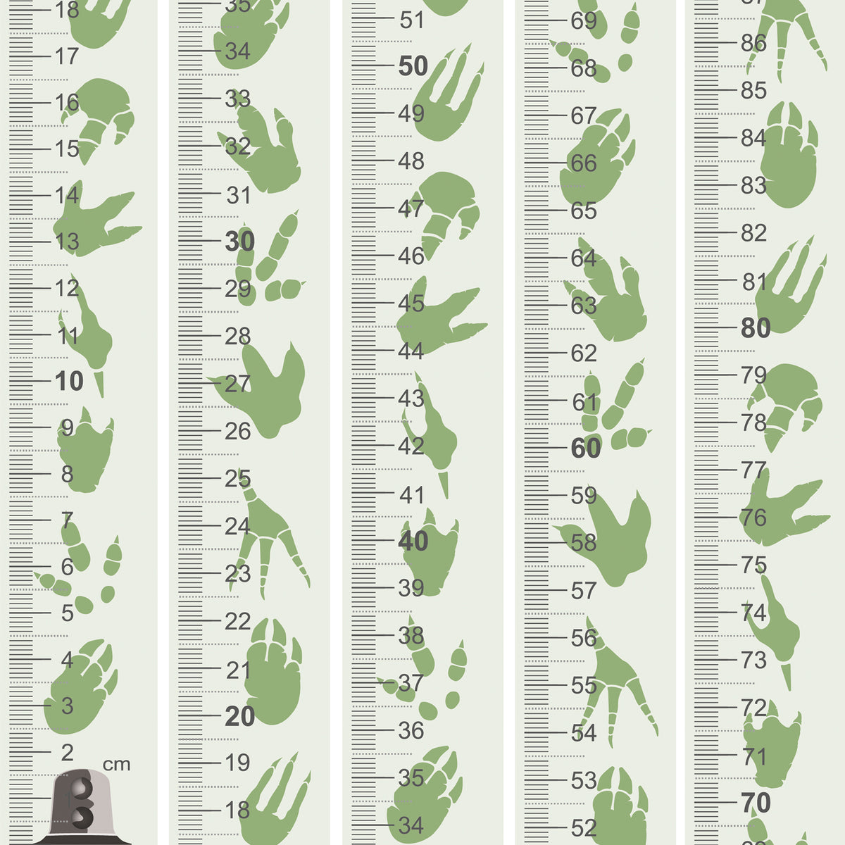 Dinosaur footprint design - Door frame height chart