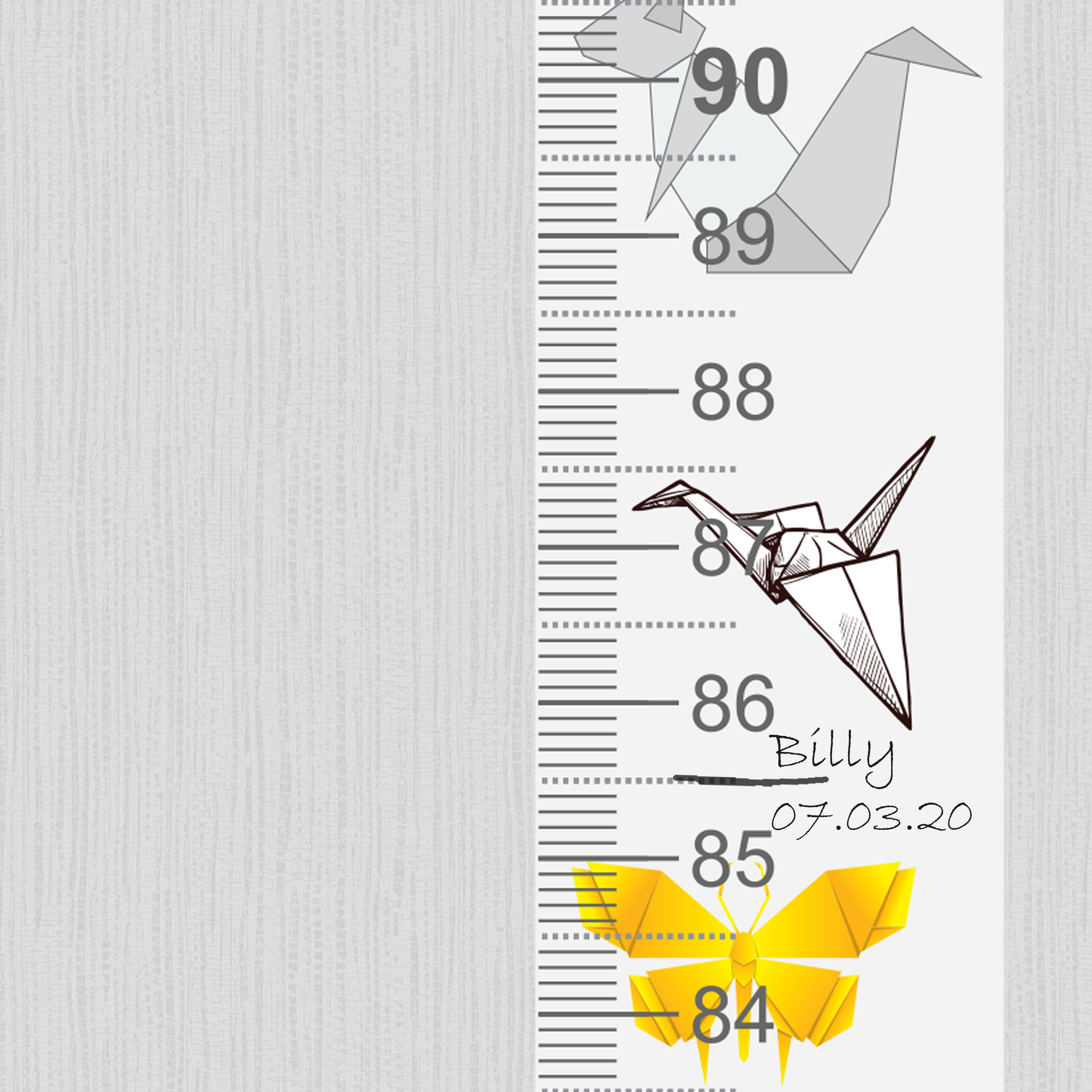 Origami design - Door frame height chart