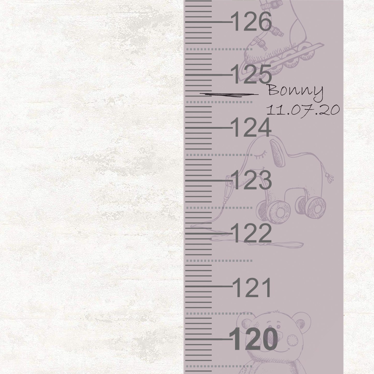 Vintage girl toy design - Door frame height chart